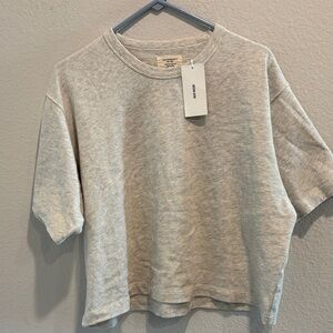 Women’s Buck Mason XL Heather Oat Field Spec Boyfriend Crop Tee NWT retail $62